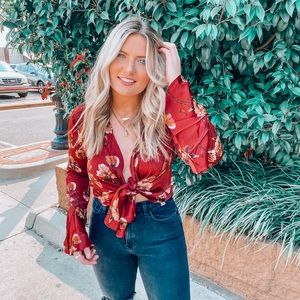 TIE IN THE FRONT FLORAL TOP